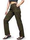 Calças de caminhada MIER femininas Quick Dry Cargo Army Green, tamanho 10