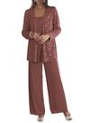 Calças de chiffon Senunlia BE01 Desert Rose, lantejoulas, tamanho 14 Calças de chiffon Senunlia BE01 Desert Rose, lantejoulas, tamanho 14