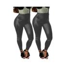 Calças De Couro Pretas De Cintura Alta plus Size Para Mulheres, Leggings De PU, Calças Justas E Calças De Couro Pretas De Cintura Alta plus Size Para Mulheres, Leggings De PU, Calças Justas E