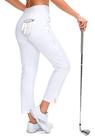 Calças de Golfe YYV Stretch - Cintura Alta e Branca para Mulheres