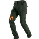 Calças de inverno YKS JOOB masculinas com forro de lã impermeável verde M