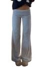 Calças de ioga Aopwsrlyi femininas elásticas, cintura baixa, perna larga, azul L Calças de ioga Aopwsrlyi femininas elásticas, cintura baixa, perna larga, azul L