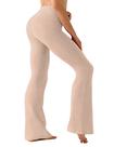 Calças de ioga BUBBLELIME Bootcut, cintura alta, nylon, cáqui, XL