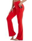 Calças de ioga BUBBLELIME Bootcut de cintura alta com bolsos escarlate Calças de ioga BUBBLELIME Bootcut de cintura alta com bolsos escarlate