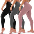 Calças de ioga de cintura alta QUXIANG, pacote com 3 leggings para mulheres Calças de ioga de cintura alta QUXIANG, pacote com 3 leggings para mulheres