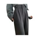 Calças De Lã De Cintura Alta E Perna Larga Para Mulheres, Outono Inverno, Estilo Coreano, Soltas E