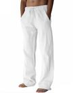 Calças de Linho e Algodão PIDOGYM Casual Ajuste Solto Branco