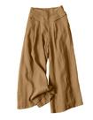 Calças de linho SCUSTY Culottes Capris Wide Leg Palazzo para mulheres