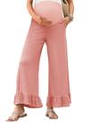 Calças de maternidade Yousify Soft Ruffle Flowy Lounge Pink