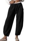 Calças de moletom largas femininas Ziesexy pretas Calças de moletom largas femininas Ziesexy pretas