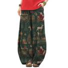 Calças de Natal LOAIHA para mulheres Boho Wide Leg Sweatpants