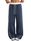Calças de paraquedas ZAFUL Y2K Wide Leg Cargo Calça de moletom azul marinho