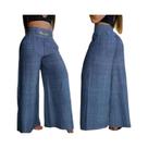 Calças de Perna Larga Cintura Alta - Estilo Elegante e Solto para o Verão Calças de Perna Larga Cintura Alta - Estilo Elegante e Solto para o Verão