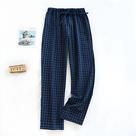 Calças De Pijama Femininas Em Algodão Xadrez Com Cintura Elástica E Laço, Confortáveis Para O Outono