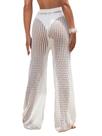 Calças de praia com capa de banho RoseSeek White para mulheres
