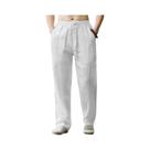 Calças De Praia Masculinas Em Algodão E Linho, Sweatpants Casuais Soltas Para Primavera E Verão,