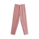 Calças de Tornozelo Vintage de Cintura Alta para Mulheres - Calça Casual com Bolsos