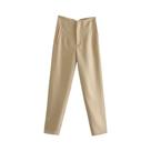 Calças de Tornozelo Vintage de Cintura Alta para Mulheres - Estilo Chique para Escritório