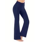 Calças De Yoga Femininas De Cintura Alta Com Bolsos, Leggings Casuais Para Fitness Com Efeito De