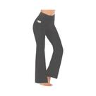 Calças De Yoga Femininas De Cintura Alta Com Bolsos, Leggings Casuais Para Fitness Com Efeito De