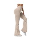 Calças De Yoga Femininas De Cintura Alta Com Corte Bell Bottom, Ajuste Justo E Design Confortável