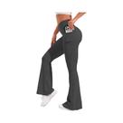 Calças De Yoga Femininas De Cintura Alta Com Pernas Largas, Bolsos E Efeito Push up Para Corrida E Calças De Yoga Femininas De Cintura Alta Com Pernas Largas, Bolsos E Efeito Push up Para Corrida E