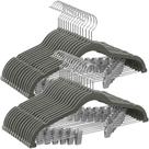 Calças e cabides SONGMICS, pacote com 30 unidades, veludo com clipes ajustáveis, cinza Calças e cabides SONGMICS, pacote com 30 unidades, veludo com clipes ajustáveis, cinza