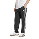 Calças esportivas adidas de 3 listras em tricô com bainha aberta para homens pretas