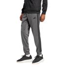 Calças esportivas adidas de 3 listras, tricot, cônicas, cinza/pretas, masculinas