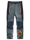 Calças esportivas térmicas de lã Softshell 6-14Y impermeáveis cinza