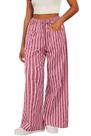 Calças femininas Acelitt, casuais, listradas, coloridas, rosa de inverno, GG