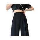 Calças Femininas De Cintura Alta E Perna Larga, Elegantes E Casuais Para O Verão, Calças Soltas Para