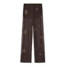 Calças Femininas De Lantejoulas Com Perna Larga, Transparentes Com Miçangas, Moda Casual Streetwear