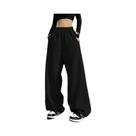Calças Femininas De Perna Larga Com Cintura Elástica E Bolso, Confortáveis, Ajuste Solto, Cor Calças Femininas De Perna Larga Com Cintura Elástica E Bolso, Confortáveis, Ajuste Solto, Cor