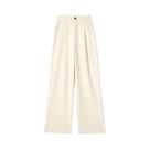 Calças Femininas Formal Listradas Cinza e Preto - Cintura Alta e Perna Larga Calças Femininas Formal Listradas Cinza e Preto - Cintura Alta e Perna Larga