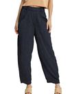Calças femininas IQSQSQ, folgadas, pernas largas, elásticas, cintura azul marinho