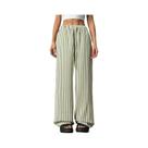 Calças Femininas Largas Com Listras E Cintura Elástica Com Cordão, Moda De Outono Da Europa E Calças Femininas Largas Com Listras E Cintura Elástica Com Cordão, Moda De Outono Da Europa E