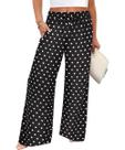 Calças femininas Palazzo TIYOMI plus size 4X pretas de bolinhas