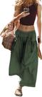 Calças femininas People Free Loose Wide Leg Track Green Army