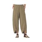 Calças Femininas plus Size Com Cintura Elástica, Perna Larga, Soltas, Casuais, Cor Sólida,