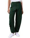 Calças femininas SeekMe de algodão e linho Barrel Leg Palazzo Green Calças femininas SeekMe de algodão e linho Barrel Leg Palazzo Green