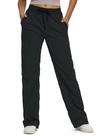 Calças femininas SEVEGO Dance Studio, franzidas, pretas, XL, 32 cm, costura interna