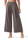 Calças femininas Willit Linen, pernas largas, praia, verão, cinza, XS
