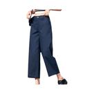 Calças Femininas ZANZEA - Cintura Média, Pernas Largas e Fivela Dupla - Estilo Coreano