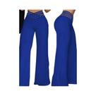Calças Flare De Cintura Alta Para Mulheres, Elegantes Para Escritório, Casual, Com Detalhes Em Tela