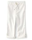 Calças Gymboree Drawstring Linen Simply White para criança de 5 anos Calças Gymboree Drawstring Linen Simply White para criança de 5 anos