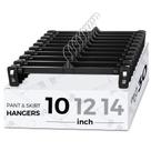 Calças Hangers Titan Mall, pacote com 30, plástico, 25 cm com clipes pretos Calças Hangers Titan Mall, pacote com 30, plástico, 25 cm com clipes pretos