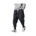 Calças Harem Masculinas de Linho e Algodão - Cintura Elástica e Modelagem Baggy Calças Harem Masculinas de Linho e Algodão - Cintura Elástica e Modelagem Baggy
