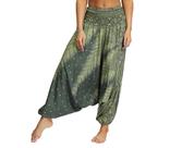 Calças Harem WKSPOO com elástico boêmio feminino