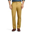 Calças IZOD American Chino, de frente plana, justas, para homens, cáqui